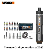 youpin worx 4v electrical screwdriver set wx242 smart cordless electric screwdrivers usb rechargeable handle 30 bit sets drill