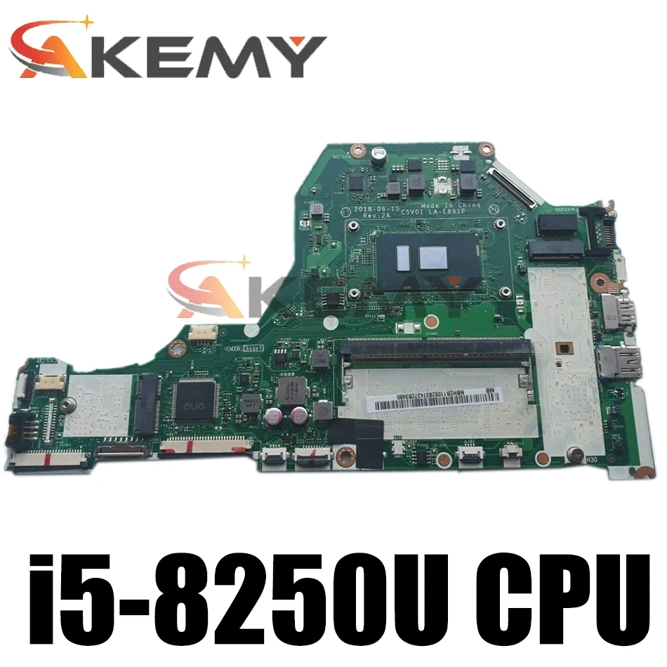 

For Acer aspire A515 A515-51 Laptop Motherboard SR3LA i5-8250U CPU NBGSW11001 C5V01 LA-E891P MAIN BOARD