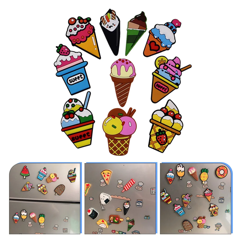 

10pcs Fridge Food Magnet Ice Cream Magnet Creative Fridge Magnet for Home
