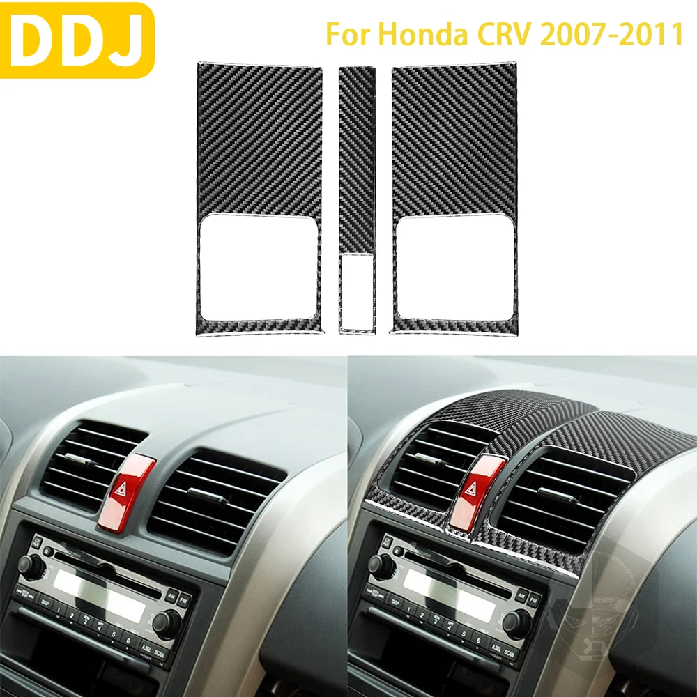 

For Honda CRV 2007-2011 Accessories Car Carbon Fiber Interior Central Control Air Outlet Panel Trim Sticker Decoration