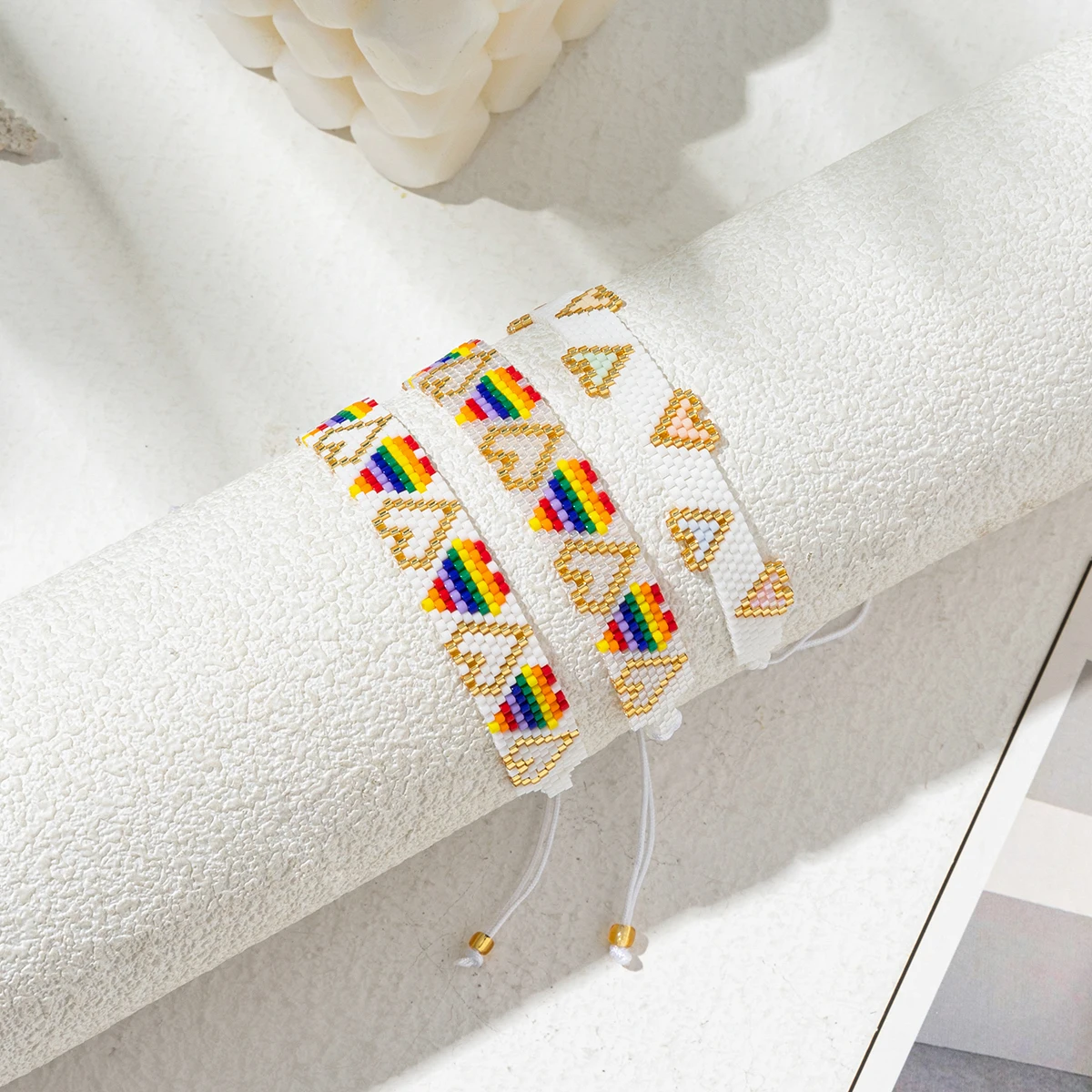 

ZHONGVI Rainbow Heart Bracelet for Girl Friendship Bohemia Miyuki Beads Jewelry For Women Fashion Handmade Pulsera Wholesale