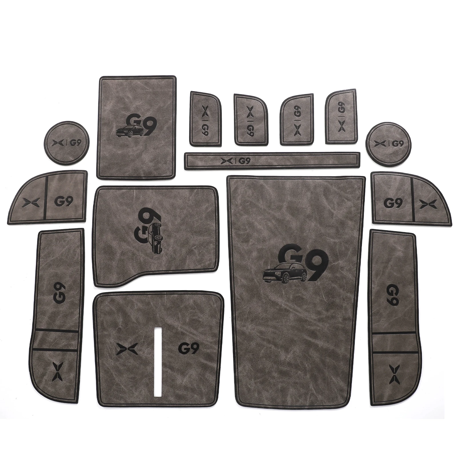 

Кожаный коврик Smabee с прорезями для ворот для Xpeng G9 Cortex, коврик с прорезями для двери, подставка для чашки, аксессуары для автомобильного интерьера, подставка черного/белого цветов