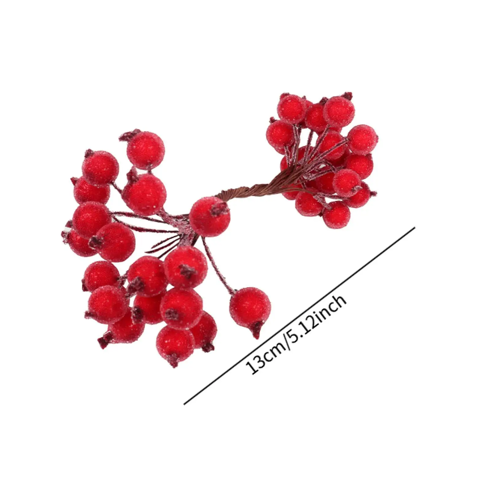 Искусственные матовые ягоды падуб 20-проволочные елочные украшения