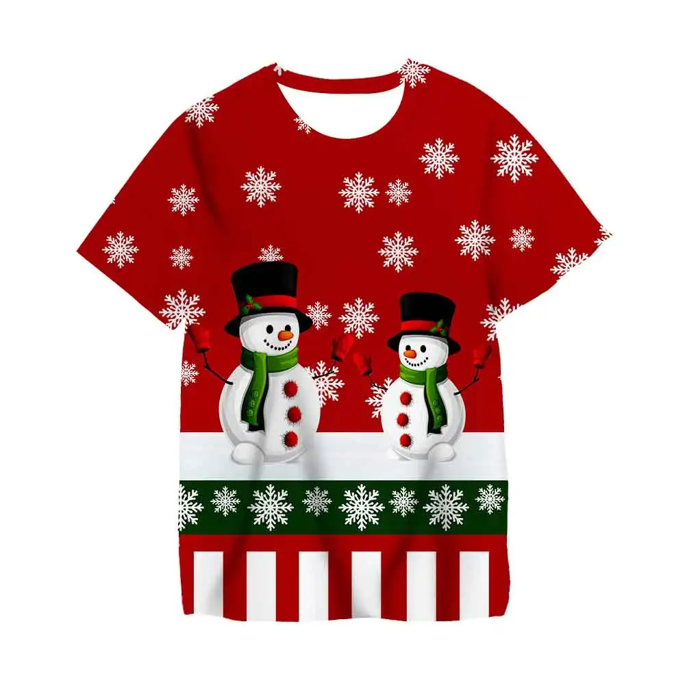 

Meninos e meninas Feliz Natal Papai Noel T-Shirt, Deer Graphic Tee Shirt, infantil Xmas Tshirt, roupas infantis, 4-14 Yrs