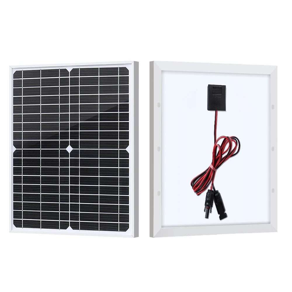 

18V 20 Watt Rigid Solar Panel Tempered Glass panneau solaire Mono 12V Battery Charger Kit 20W For Camping RV Yacht Street Light