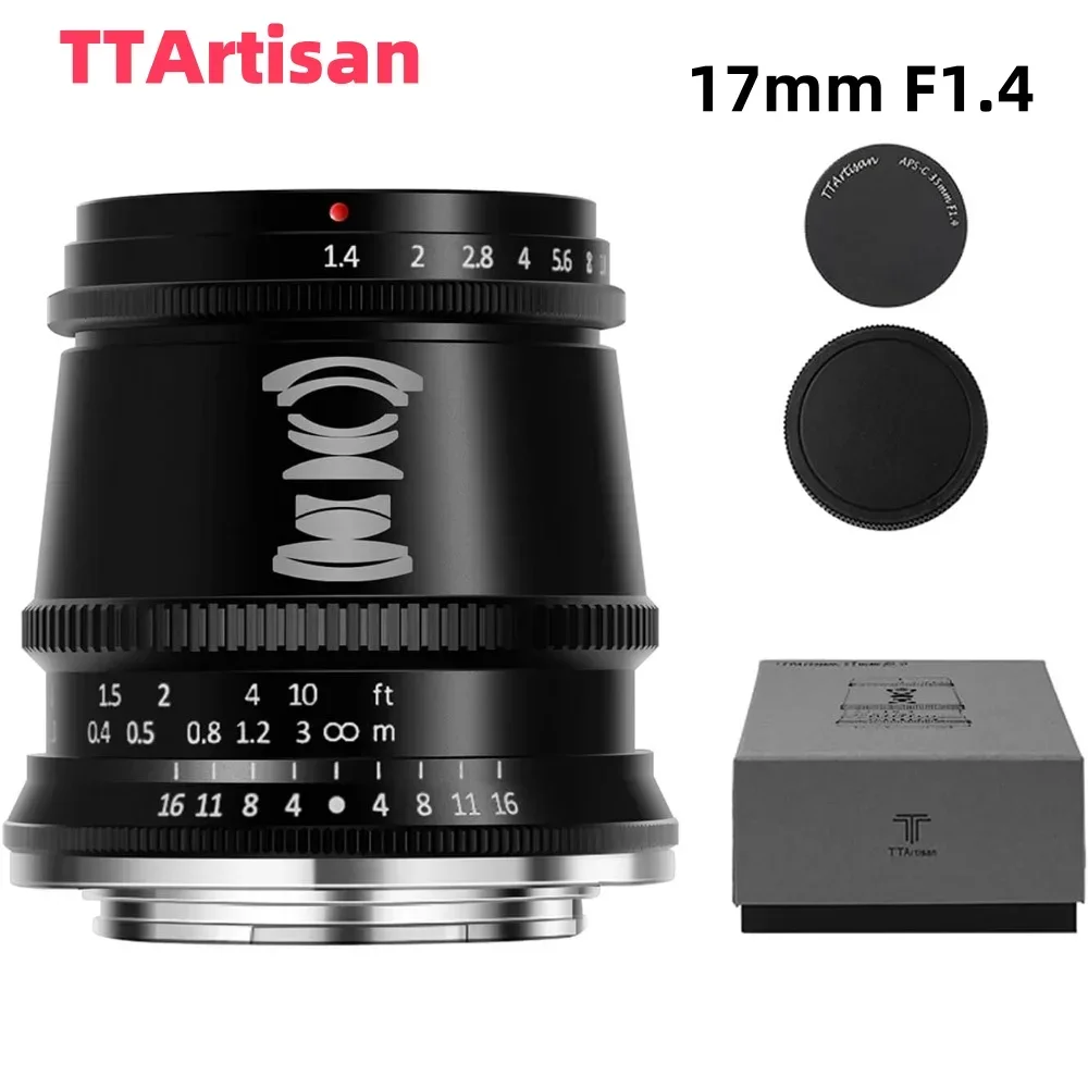 Объектив TTArtisan 17 мм F1.4 APS-C для Fuji X M43 Sony E Leica L Nikon Z Canon EOS M RF Mount Camera
