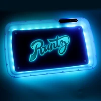 reusable cigarette rolling tray manual control lighting changes glow tray 1050mah led tobacco box weed accessories for smoking