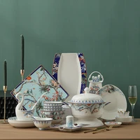 jingdezhen ceramic tableware set household ceramic bowl and dish set bone china bowl and dish gift