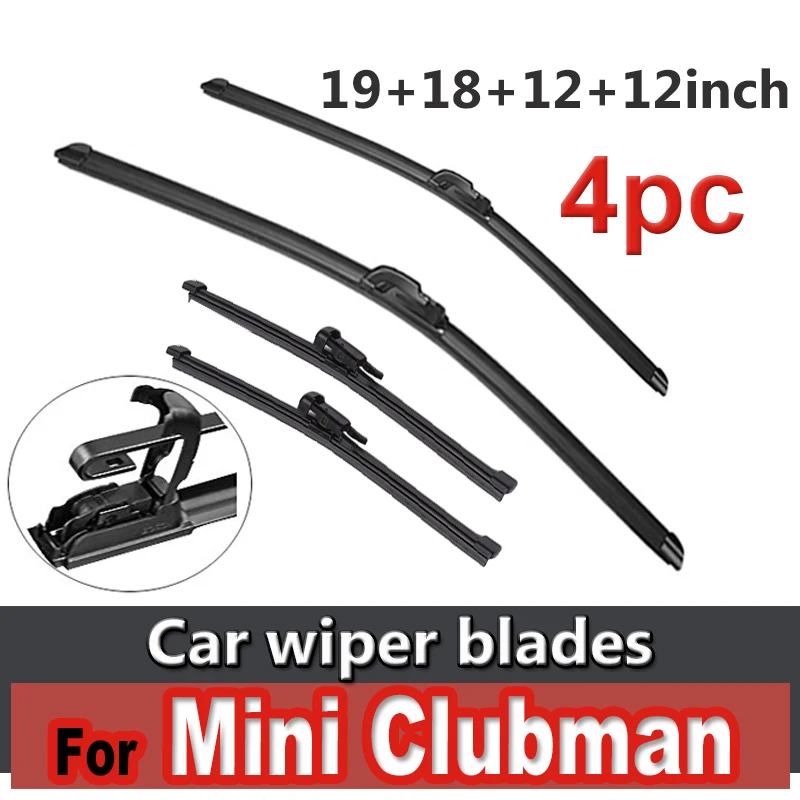 

Wiper Front & Rear Wiper Blades Set Kit For Mini Clubman R55 2007 - 2012 Windshield Windscreen Window Brush 19"18"12"12"