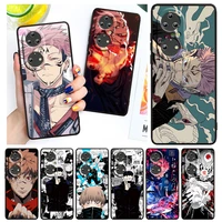 cool anime jujutsu kaisen for huawei p50 p40 p30 p20 lite 5g pro nova 5t y9s y9 prime y6 2019 black soft cover phone case