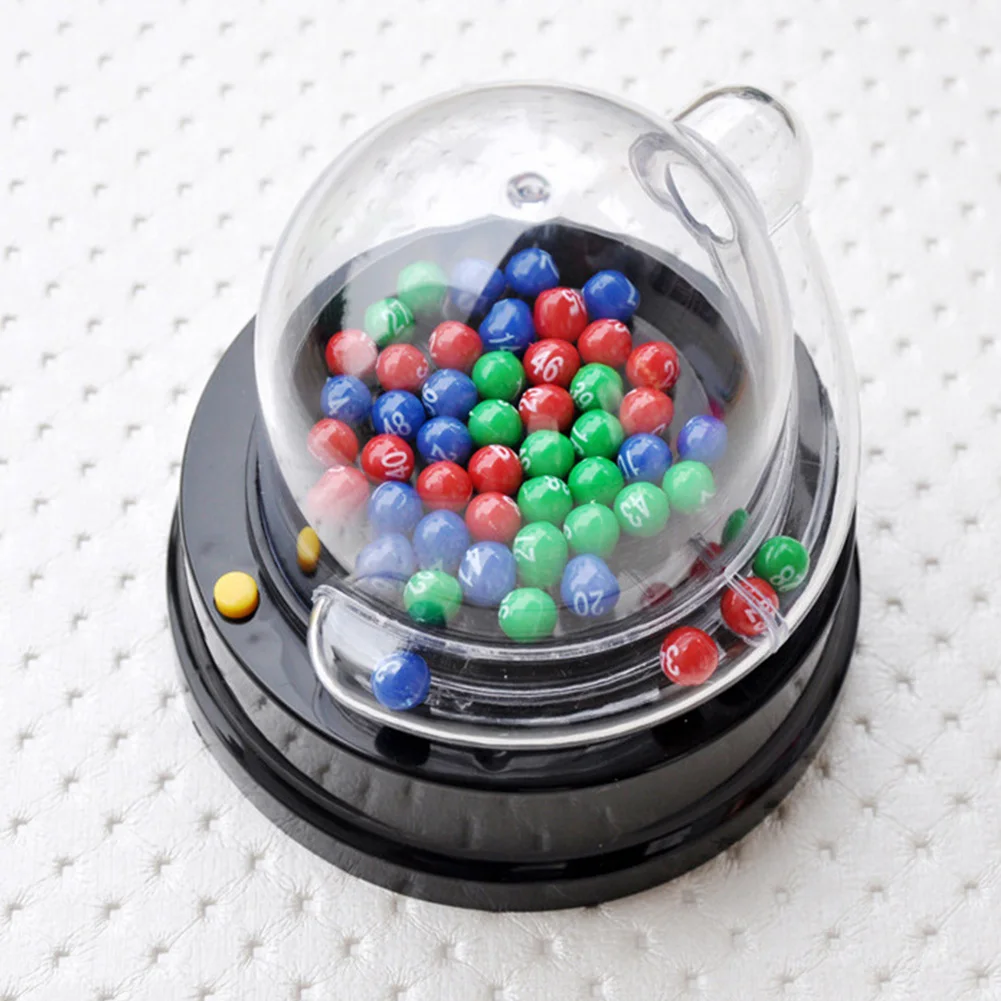 

Shake Kids Entertainment KTV Party Electric Lottery Machine Toy ABS Board Game Lucky Number Picking Mini Bingo Bar