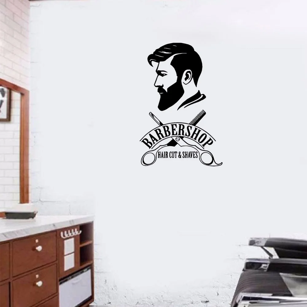 1 шт. виниловая настенная наклейка для парикмахерской из ПВХ современные модные