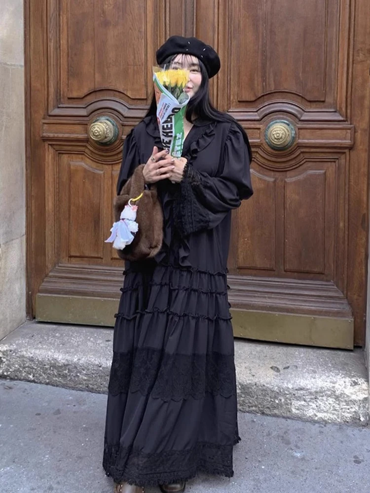 Французское нежное элегантное женское платье Vestidos 2024 осеннее корейское шикарное