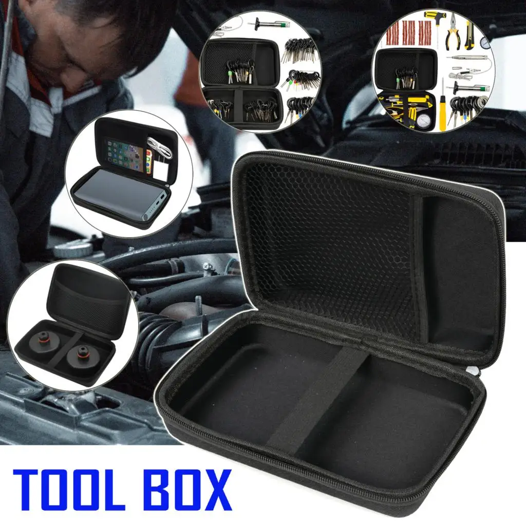 

Portable Storage Hard Case Bag Box Organizer For Power Bank Car Auto Jack Pad Adapter Tire Repair Hand Tool Terminal Removal Kit