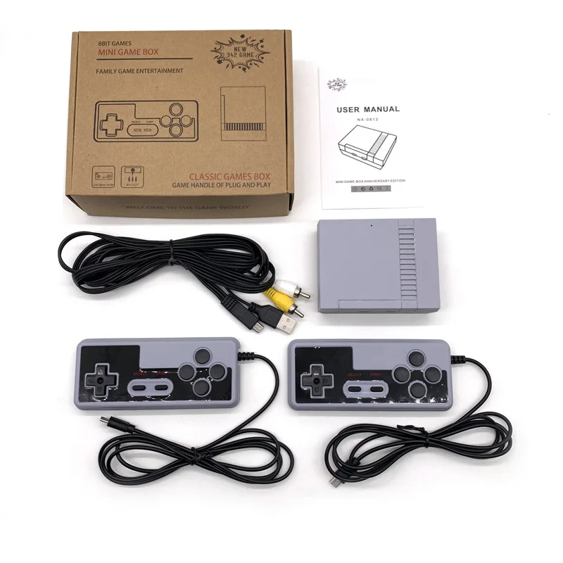 

Game Console Mini NES 8-bit Retro Game for Home TV Box Controller 2-player TV Interface Built-in 342 Games