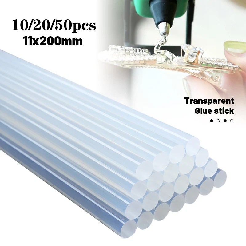 

10/20/50Pcs 11mmx200mm Hot Melt Glue Sticks For Glue Gun Craft Phone Case Album Repair Accessories Hand Tool Adhesive 11mm Stick