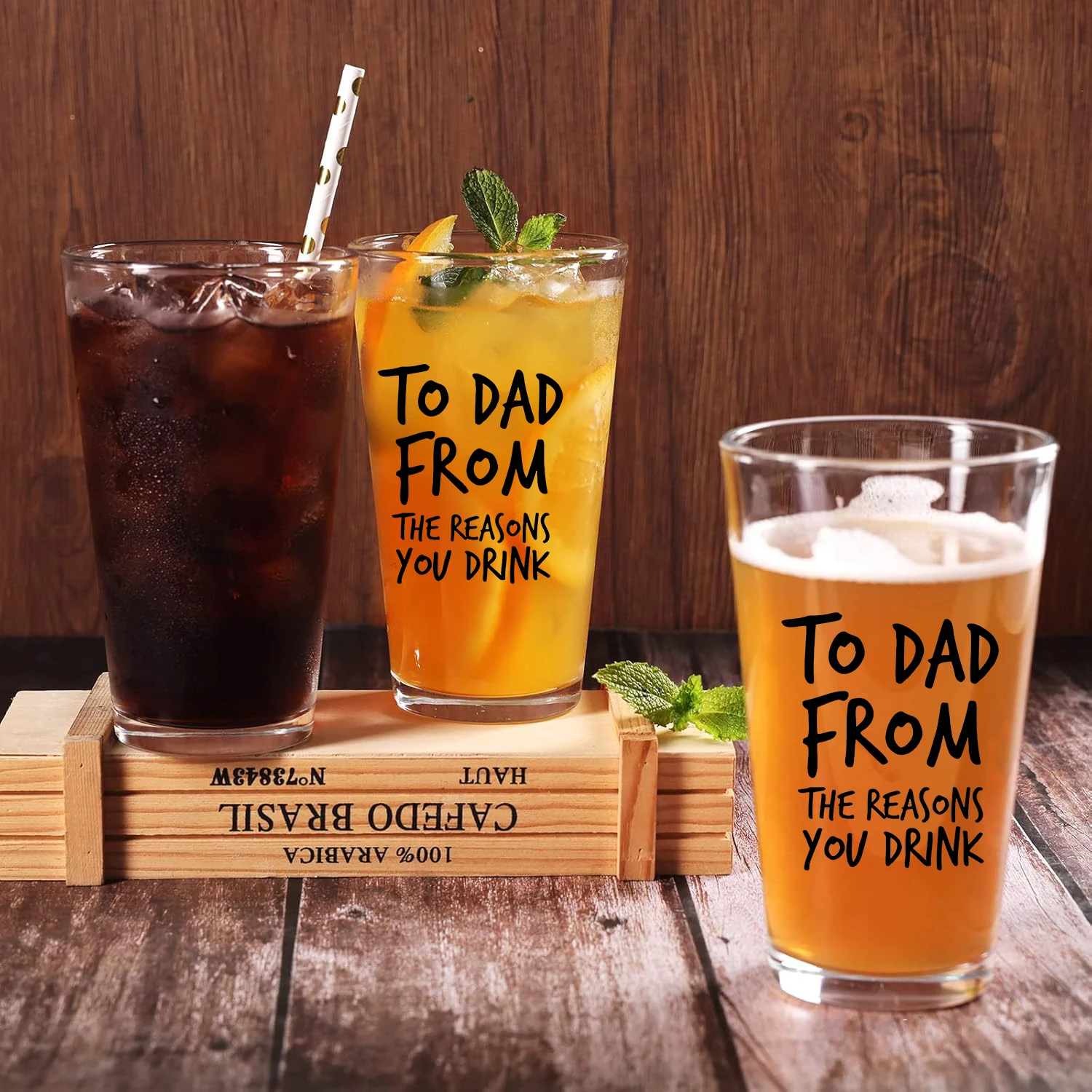 Любимая стеклянная пивная кружка папы — многоразовая с толстой подошвой для