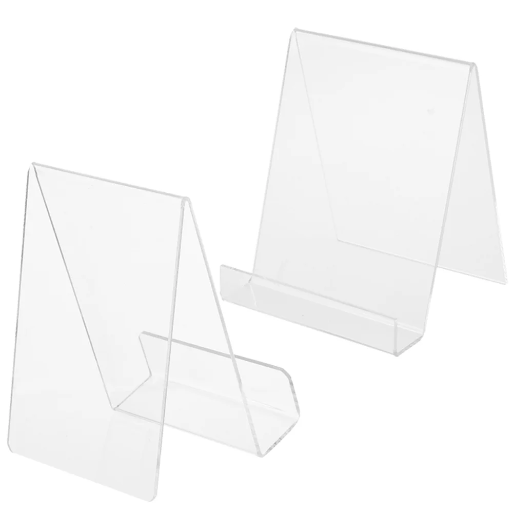 

2Pcs Desktop Book Stand Display Shelf Picture Display Bracket Plastic Display Rack