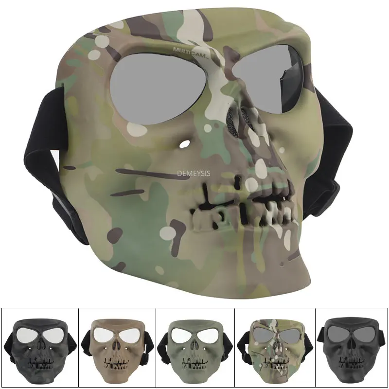 

Tactical Skull Full Face Mask Outdoor Shooting Paintball Wargame Airsoft Protect Mask Breathable Halloween Cosplay Skull Masks
