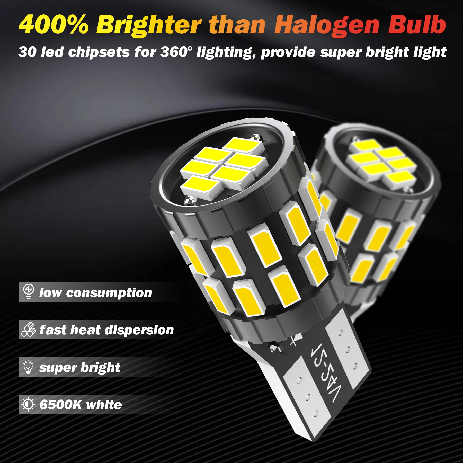 2 шт. Автомобильные светодиодные лампы T10 W5W для Ford Fiesta Focus 3 Fusion Ranger Kuga S Max MK5 Mustang