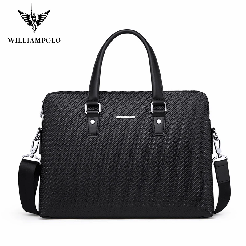 Williampolo Soft Leather Unisex Solid Waterproof Laptop Computer Bag Breifcase Sleeve Case Bag #203056