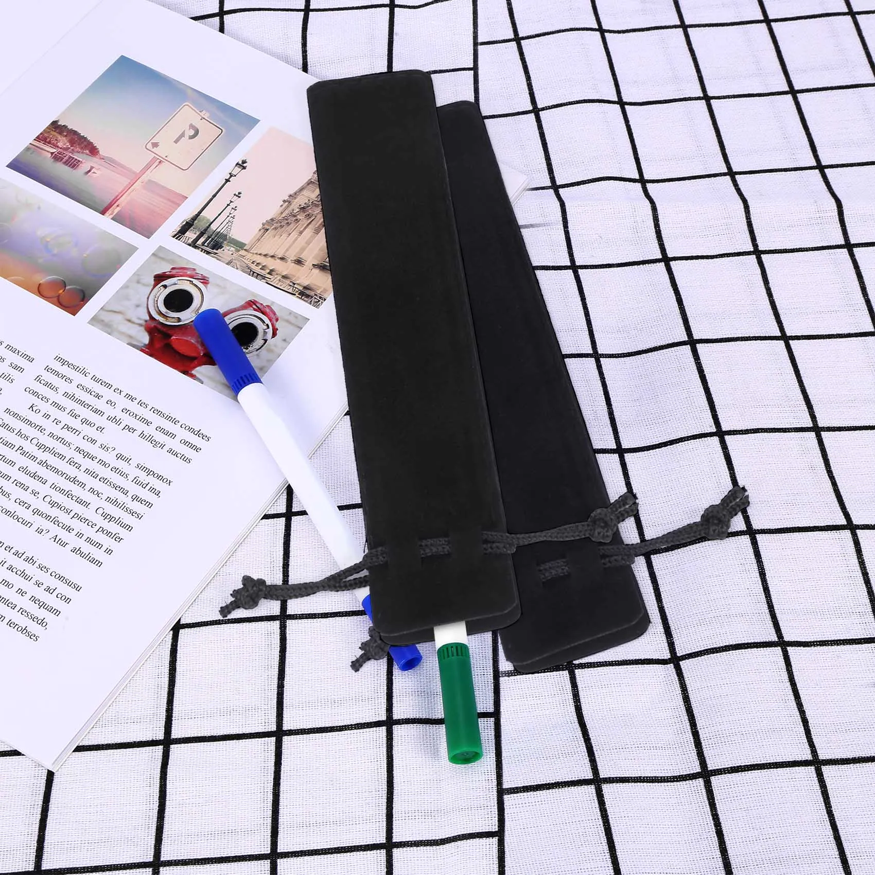 50 шт. черный бархатный чехол для ручек держатель с одной ручкой карандашей