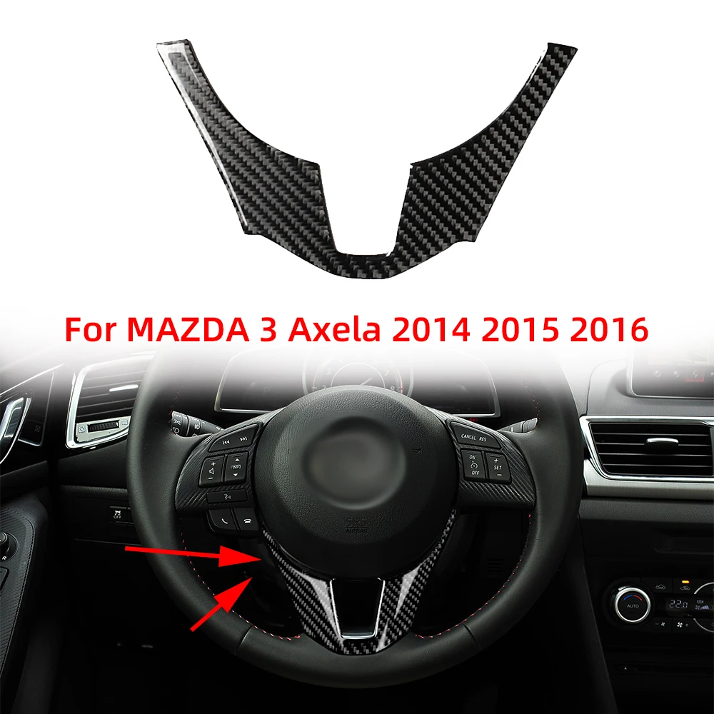 

Carbon Fiber Car Steering Wheel Cover Trims Cover Frame For Mazda 3 Axela BM BN 2014 2015 20162006 2005 Accesorios Para El Coche