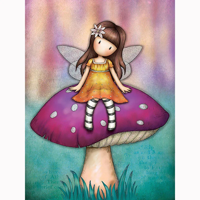 

DIY Diamond Painting Cartoon Little Girl 5D Diamond Mosaic Art Handmade Cross Embroidery Children's Room Decoration Painting