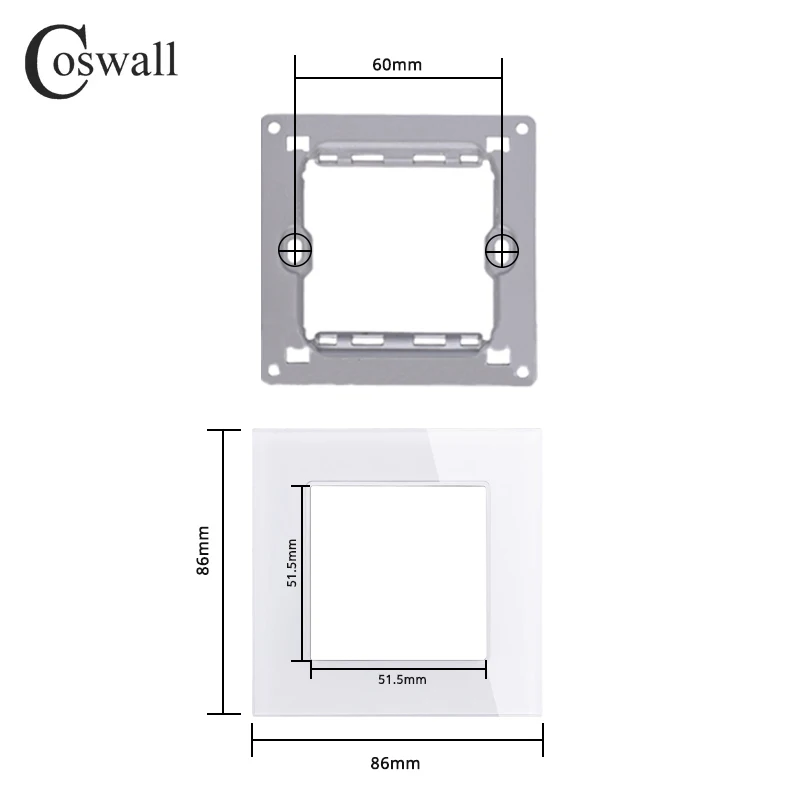 

Вертикальная стеклянная панель Coswall с розеткой и разъемами