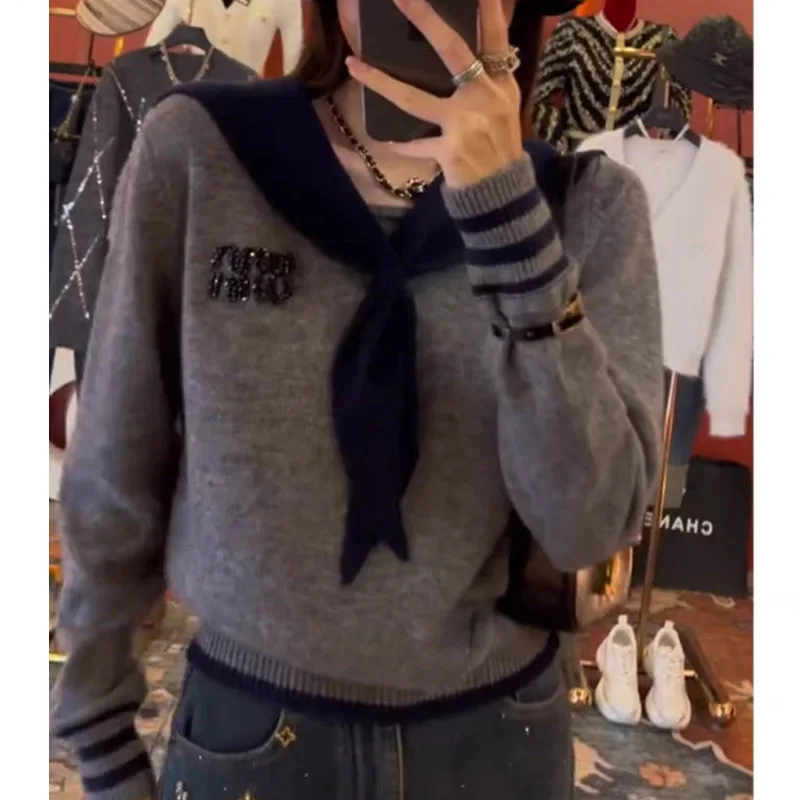 Осень-зима новые винтажные повседневные теплые вязаные пуловеры модные