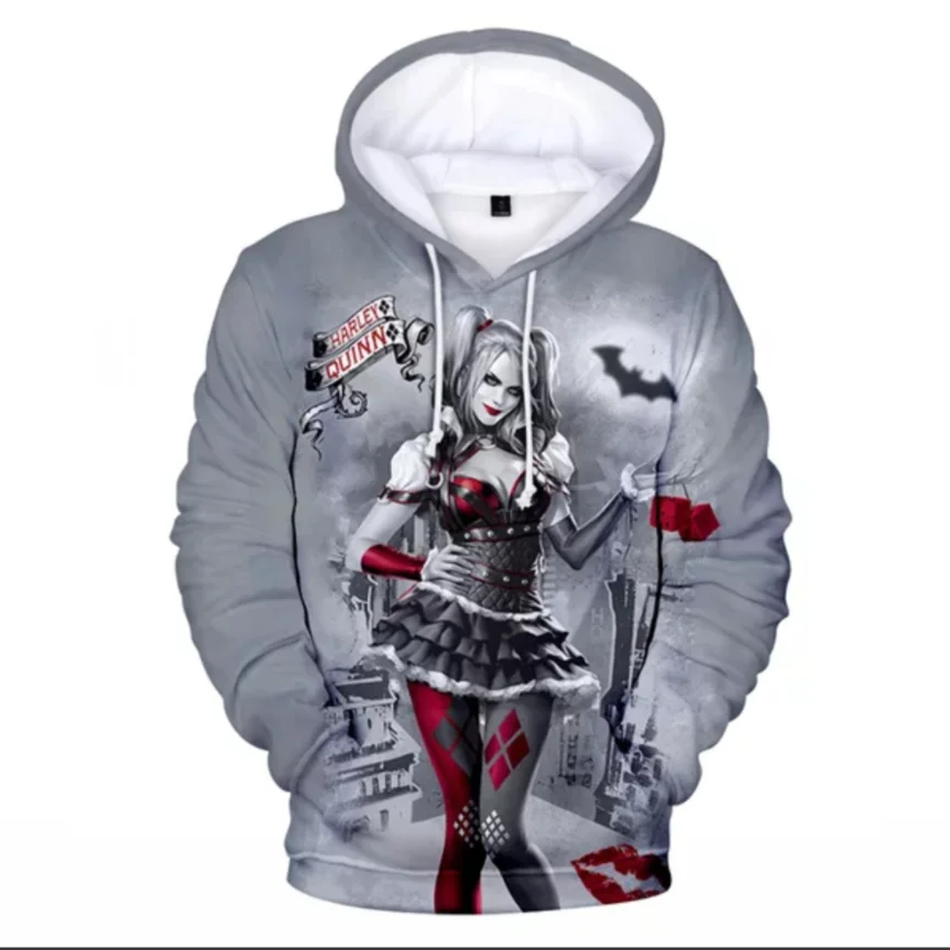 

New 3D Movie Joker Men/Womens Hoodie Jared Leto and Maegot Robbie Fashion Hoodies Sweatshirt Coat Hip Hop Loose Pullovers 2022