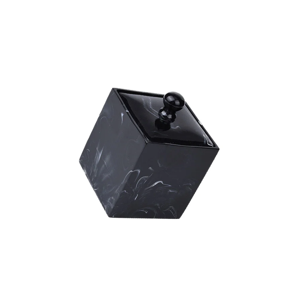 

Cotton Jar Canister Toothpick Makeup Swab Dispenser Pad Holderstick Container Qtipapothecary Marble Organizer Sponges Kitchen