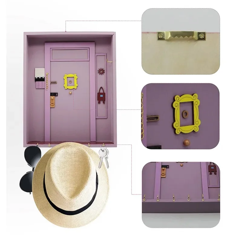 

Винтажный настенный держатель для ключей от двери, с 6 крючками