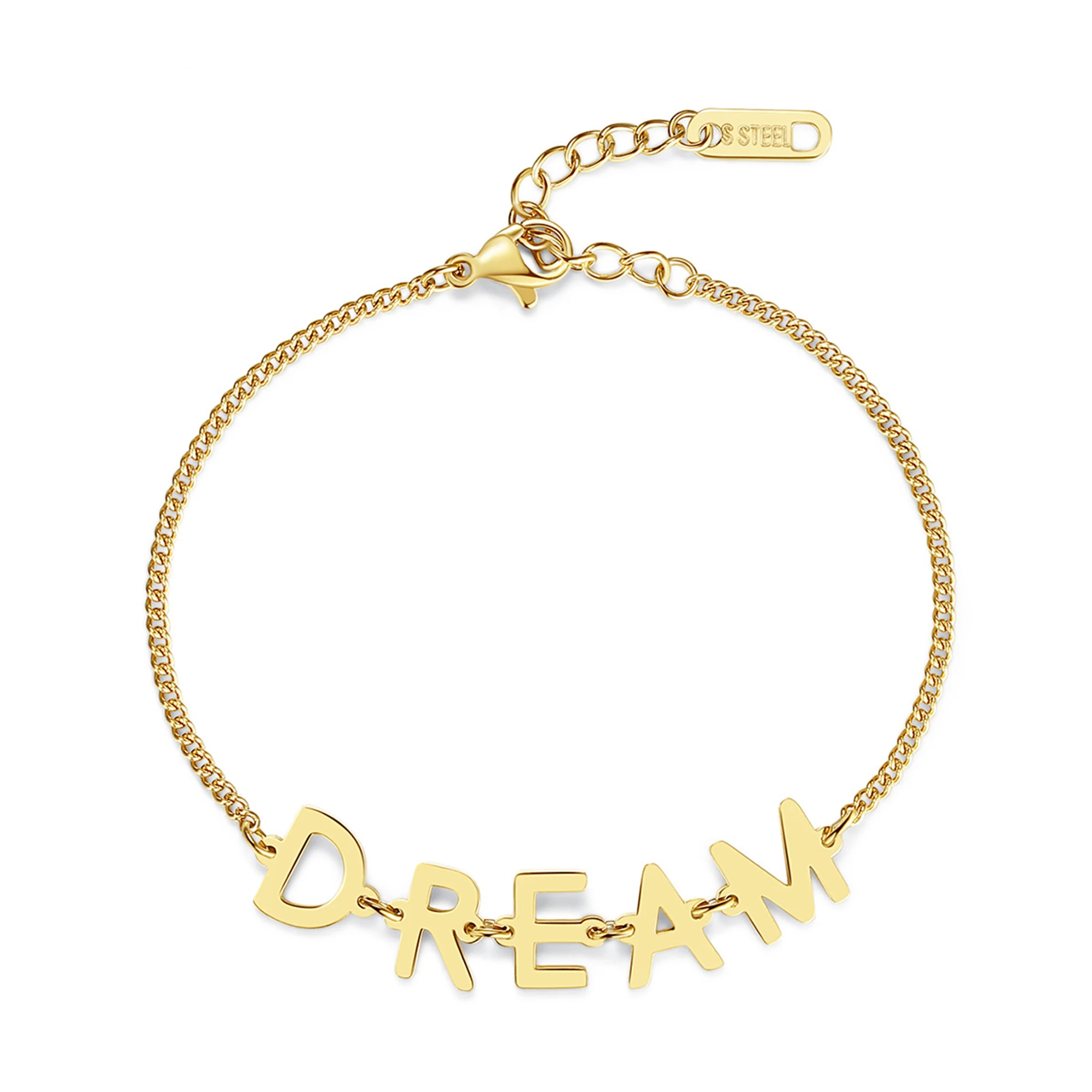 

Браслет Dream из титановой стали золотого цвета для женщин, модные ювелирные изделия, подарки для девочек, высокое качество, не выцветает