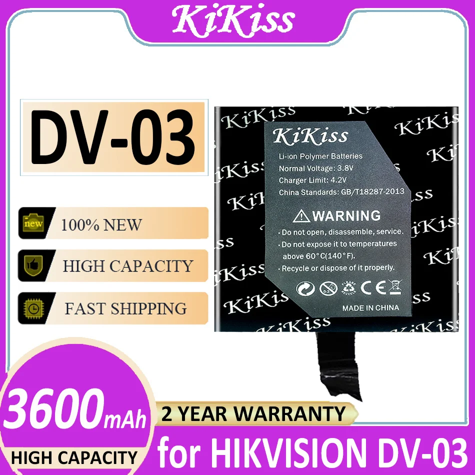

Original KiKiss Battery DV03 3600mAh for HIKVISION DV-03 Bateria