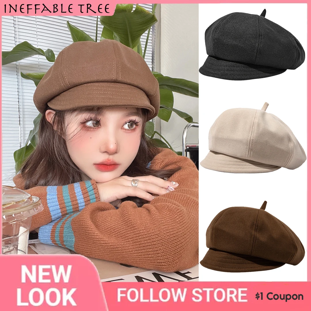 

INS Japanese Woolen Spring Winter Women Newsboy Gatsby Cap Octagonal Hats Beret Ivy Visor Ladies British Hat Painter Caps 2022