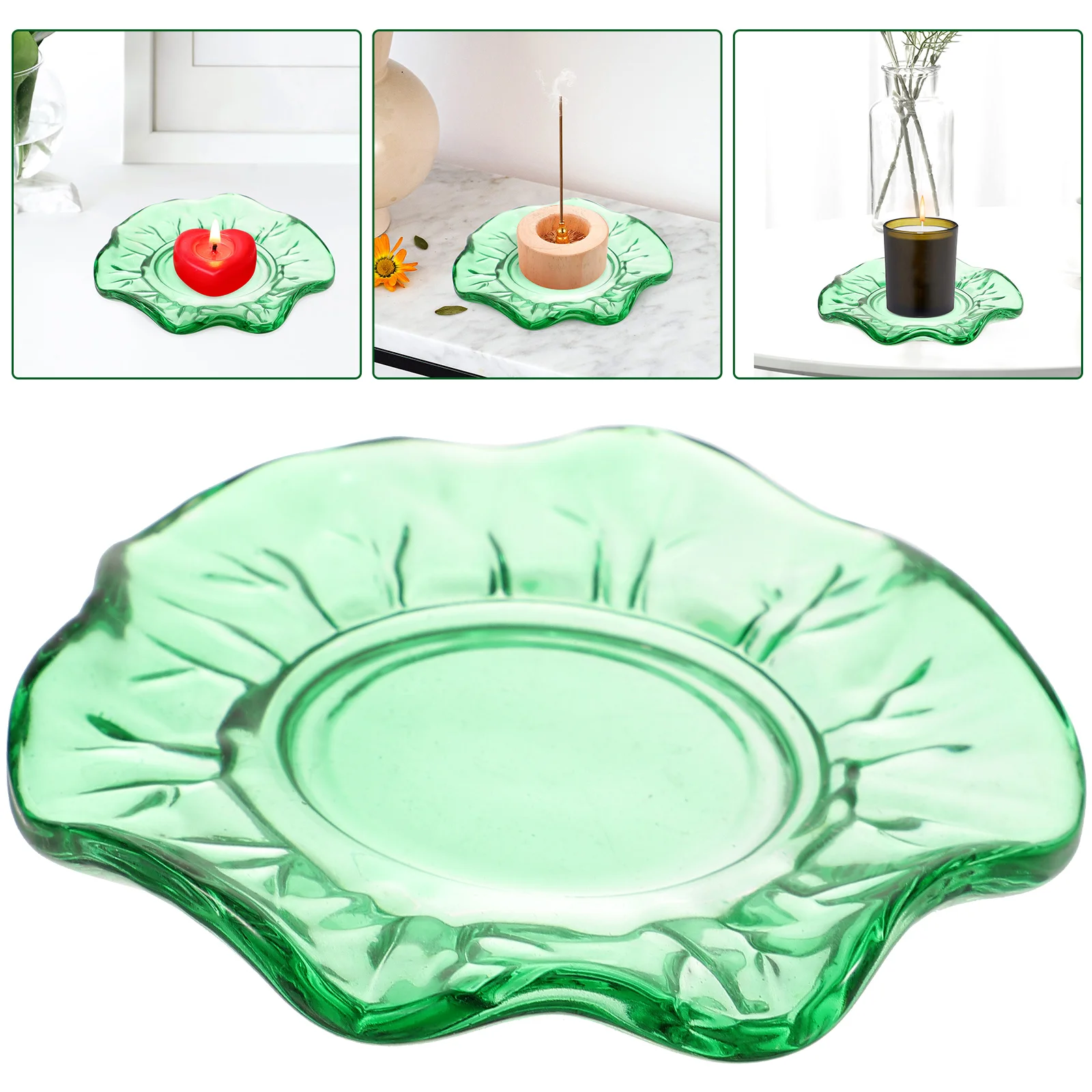 

Decorative Plate Pillar Holder Decorative Glass Coaster Tray