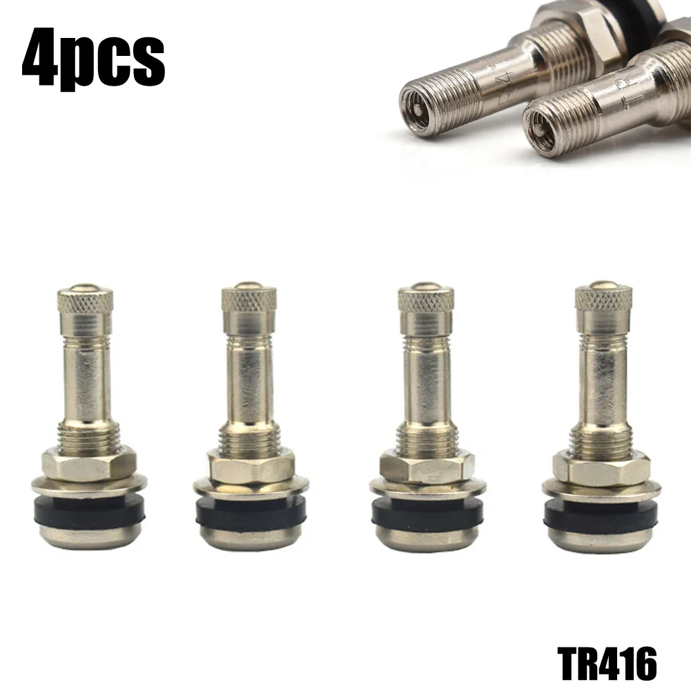 

TR416 Chrome Metal Tubeless Bolt In Valve Stems Tires Tubeless Tyre Valves 4pcs Auto Tire Accessories Tubeless Vacuum Tire Valve