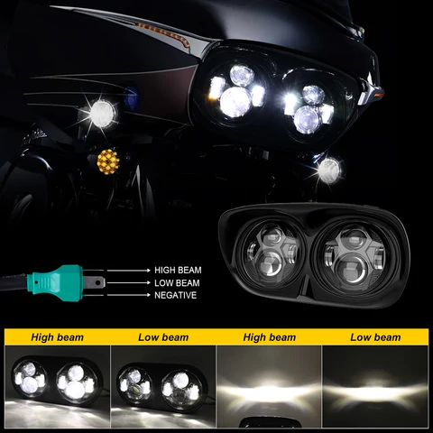 Аксессуары для HARLEY ROAD GLIDE LOYO, светодиодная фара для мотоцикла, передняя фара для Harley Road Glide 1998-2013