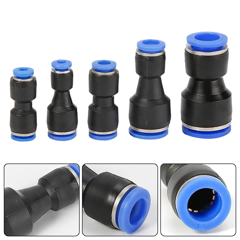 

2Pcs Ways Stright Shape Pneumatic Quick Fitting Plastic -20 To 60 Celsius Air Water Hose Tube Air Tool Fittings Accessories