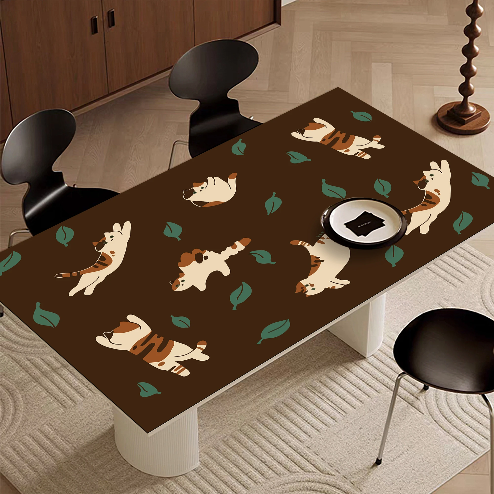 Cartoon Table Mat Waterproof Oil-Proof Light Luxury High-Grade Cat Desktop Protection Anti-Scald Tea