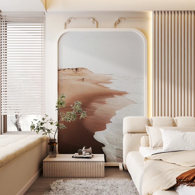 Современная французская иллюстрация перегородка из цельного дерева мобильная