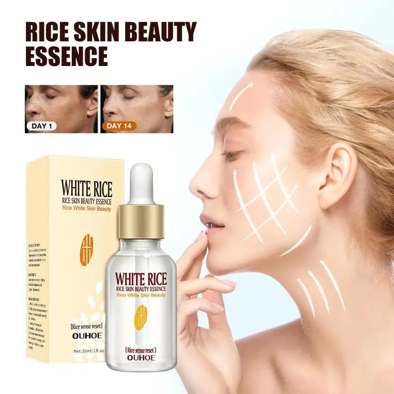 

White Rice Whitening Serum Face Moisturizing Firm Bright Cream Anti Wrinkle Anti Aging Face Fine Lines Acne Treatment Skin Care
