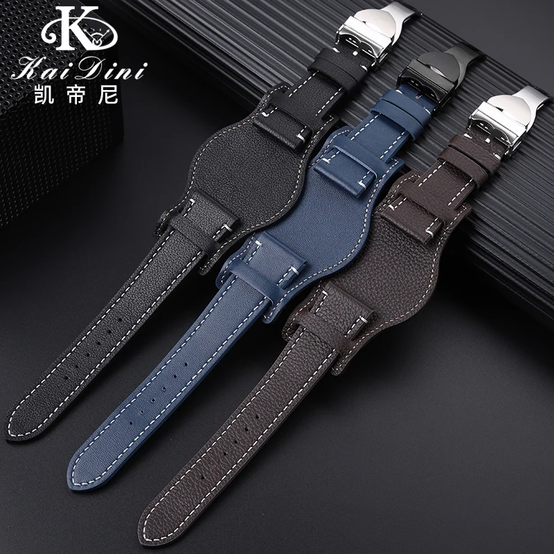 Фото Кожаный ремешок для часов специально для Tudor 1958 Black Bay M79250 M79363 M79030, ремешок со складной пряжкой и нижней опорой 20 мм 22 мм №2
