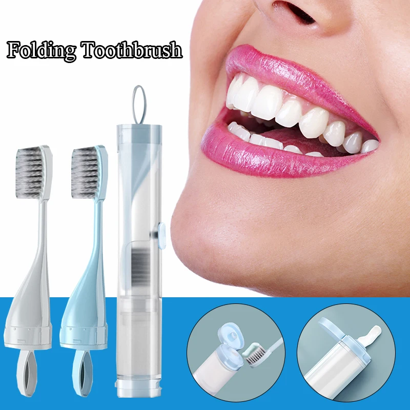 

Intelligent Travel Folding Toothbrush Portable Toothbrush Set Oral Care Can Hold Toothpaste Healthy Oral Clean Tools Adult Brush