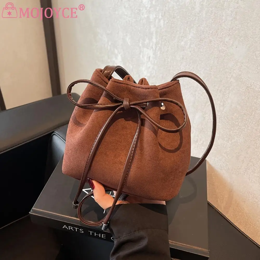 Женская сумка-мешок из искусственной замши модная сумка-тоут однотонная