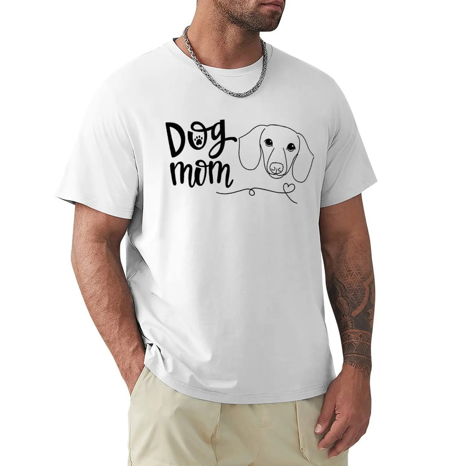 Футболка мужская с таксой и мамой черная новая версия