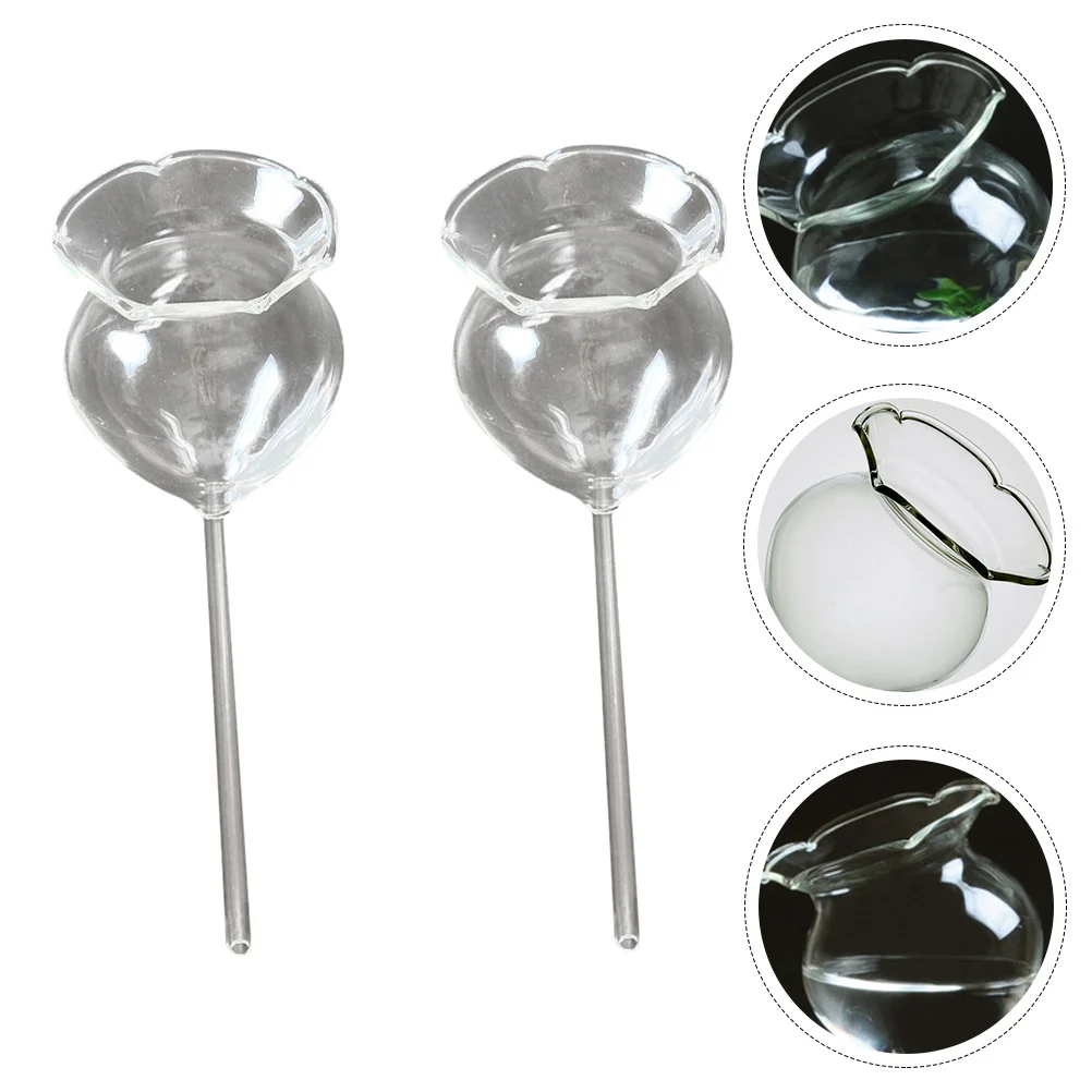

2pcs Automatic Watering Spike Glass Watering Bulbs Feeder Spikes Self Watering Devices Flower Pot Waterer
