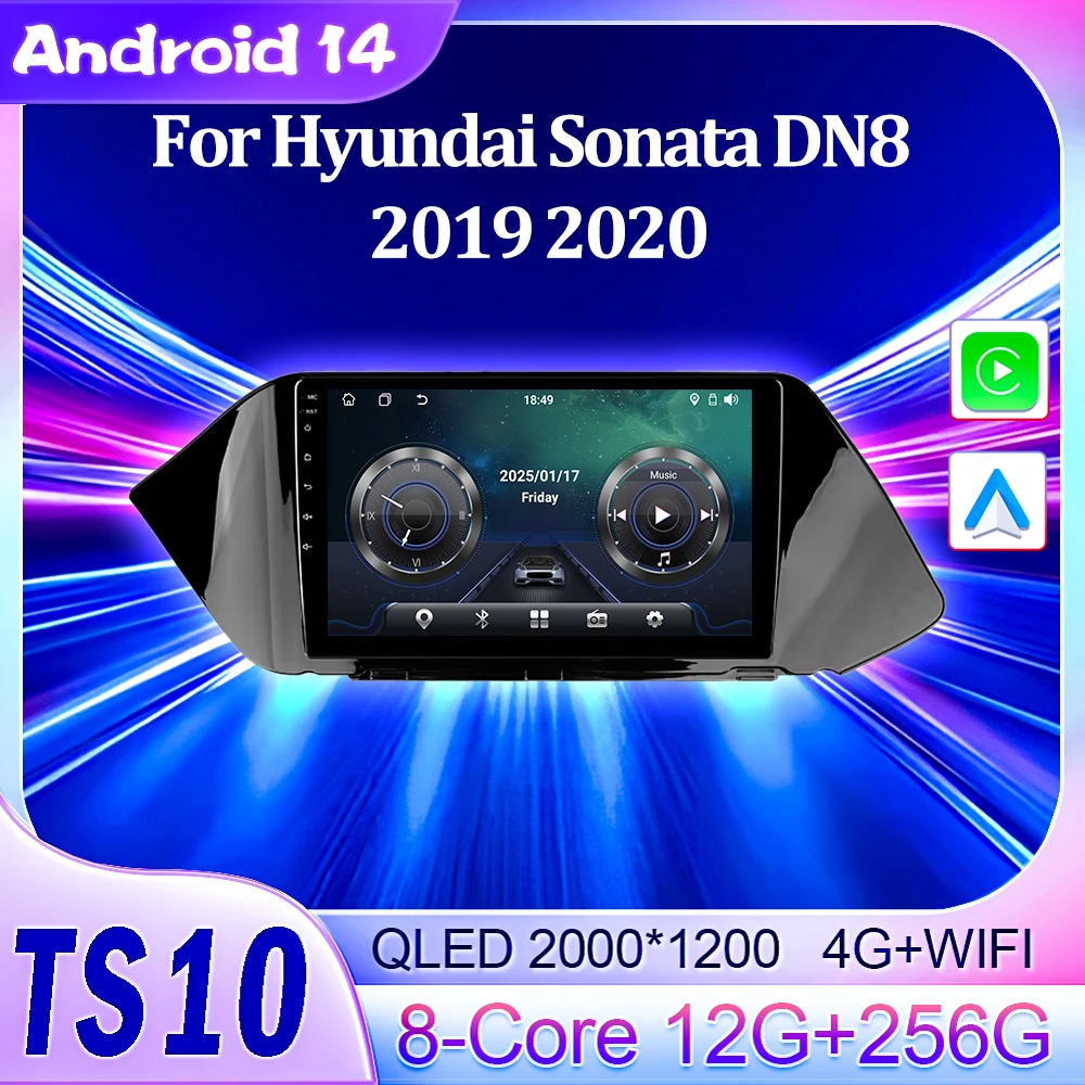 2 Din Android 14 Autoraido для Hyundai Sonata DN8 2019 2020 Автомобильный радиоприемник Мультимедийный