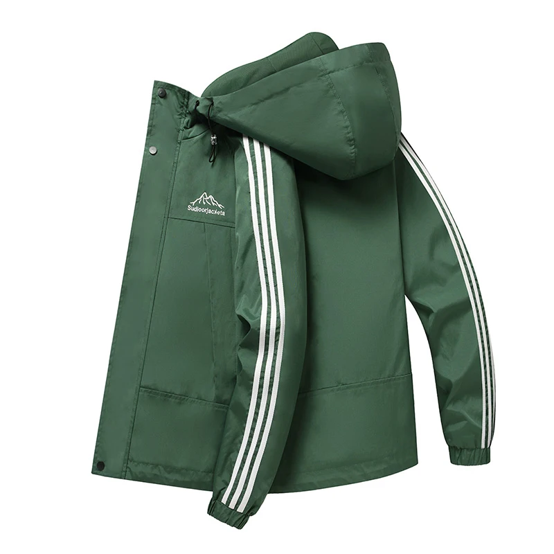

Ветровка мужская с капюшоном, водонепроницаемая, с защитой от ветра